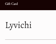Lyvichi Gift Card